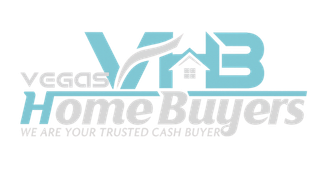 Logo with stylized letters V, H, and B in blue, featuring a small house icon with a door and windows integrated between the letters.